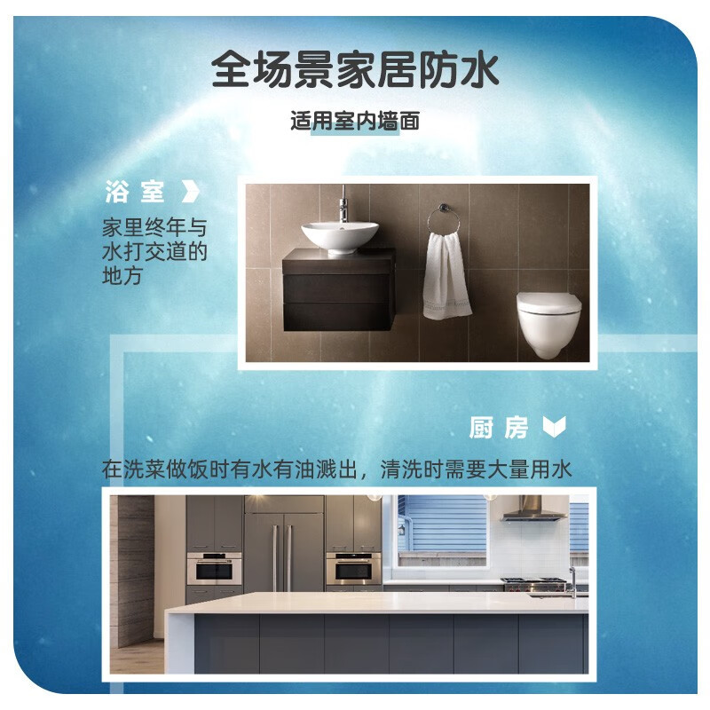多乐士(Dulux)易饰乐220彩色柔性防水涂料 柔韧抗裂 阳台卫生间防水浆料A220 室内高强耐水-18KG