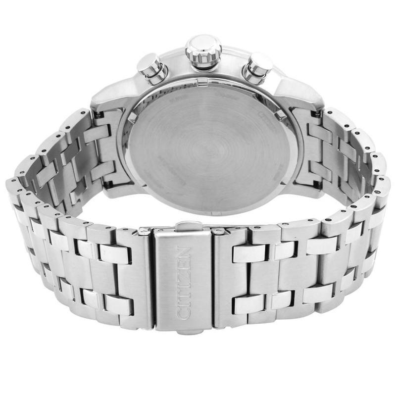 计时不锈钢绿色表盘手表日历个性潮流三眼商务休闲时尚百搭ca085156x