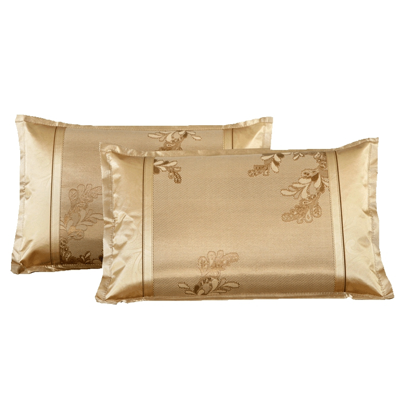 美帮汇夏季夏凉冰丝枕套双面成人透气凉爽枕头套凉席枕芯套子枕皮一对高清大图