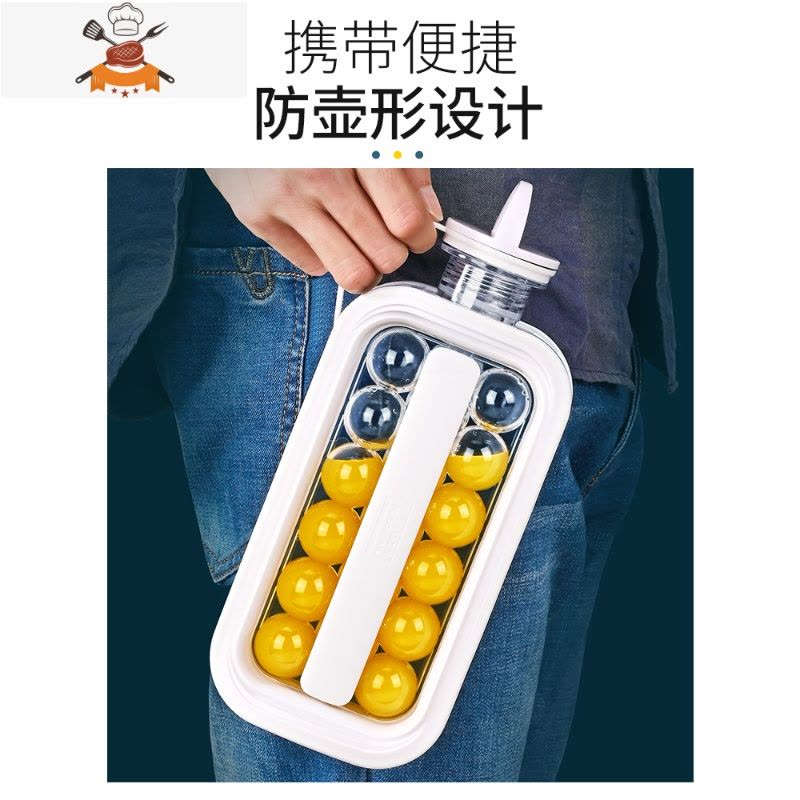 二合一冰球水壶商用冰块模具制冰盒球形冰格器冰箱速冻器 敬平 绿色 方块款图片