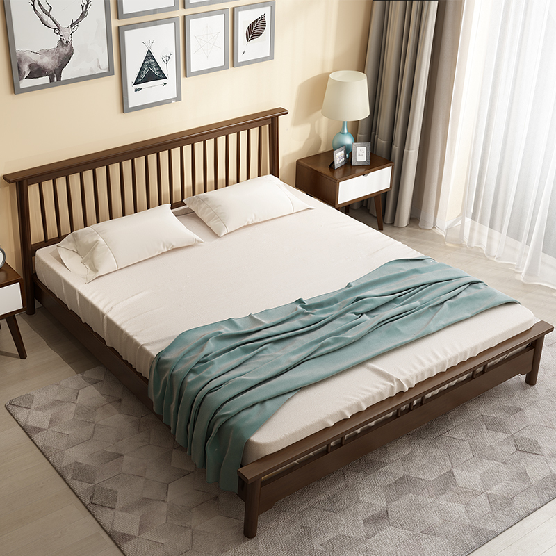 塞纳左居senazuoju床日式双人床18米简约现代北欧全实木床15米小户型