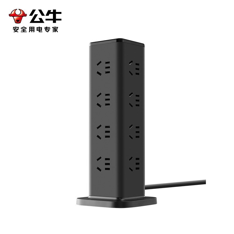 公牛(bull)GNV-UL1016[黑色16插/1.6m]立式插座桌面插排面板充电宿舍多功能排插多孔位插线板高清大图