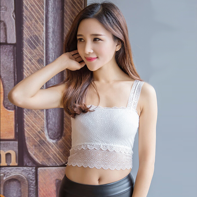 抹胸内衣打底拢裹胸式短款性感无钢圈白色带小背心女黑带胸垫+无胸垫颜色随机