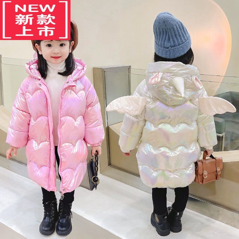 可莉允反季女童棉服2022秋冬装儿童免洗棉袄女宝宝羽绒棉外套中长款洋气图片