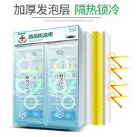 寒箭 800L双门药品阴凉柜 医用冷藏柜药品展示柜 恒温立式医用柜冷柜冰箱陈列柜药房药品柜 GSP认证 风冷无霜不锈钢款