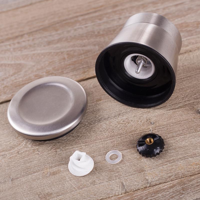 黑色研磨器胡椒粉手动研磨器玻璃调料瓶厨房家用调料罐研磨瓶黑胡椒粒