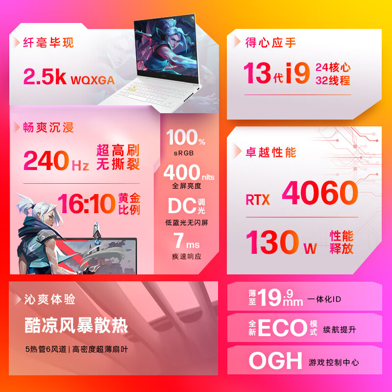 惠普(HP)暗影精灵9 SLIM 16-u0017TX intel 笔记本电脑(13代酷睿i9-13900HX RTX4060 16G 1T 2.5K 240Hz)高清大图