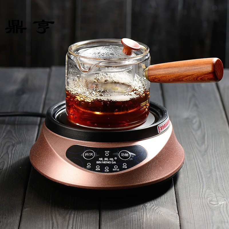 鼎亨加厚侧把煮茶壶小青柑专用蒸茶器泡茶壶耐高温玻璃功夫茶具花