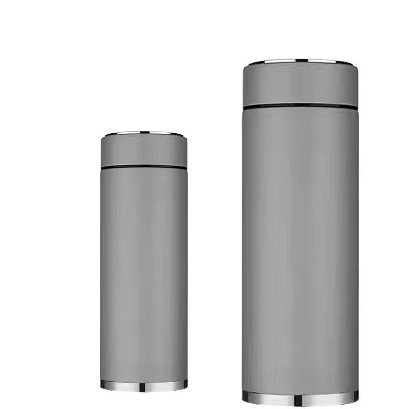 松道 商务杯茶隔分离直身杯真空保温杯高级灰350ML高清大图