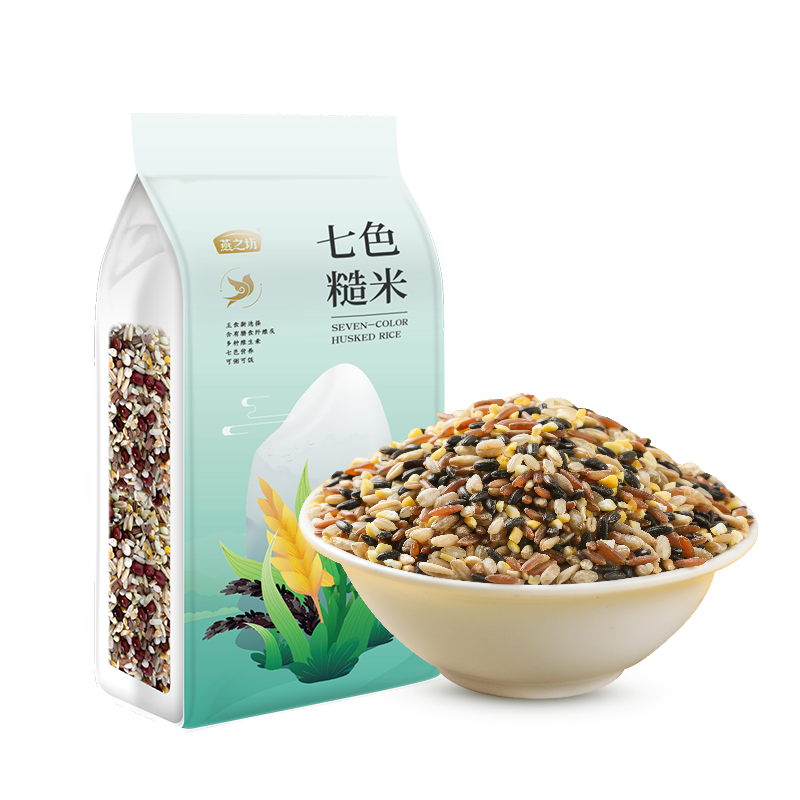 燕之坊七色糙米 1kg 杂粮粗粮黑米红米糙米燕麦玉米大米伴侣 可粥可饭 低脂饱腹糙米