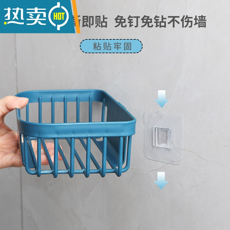 敬平纸巾盒卫生间免打孔卫生纸置物架壁挂式家用洗澡间放厕纸架卷纸盒 1个圆形+2个方形[共3个装]颜色随机-赠无痕背胶*3