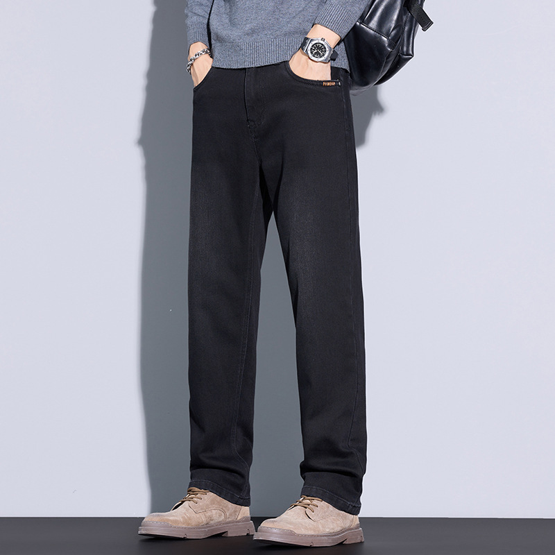 轻奢高端商务牛仔裤大码男四季新款弹力宽松休闲日常通勤直筒长裤高清大图