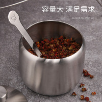 304不锈钢调料罐调味料盒家用厨房调味瓶套装调料盒调料罐带调料勺拱形支架 304不锈钢调料罐四件套