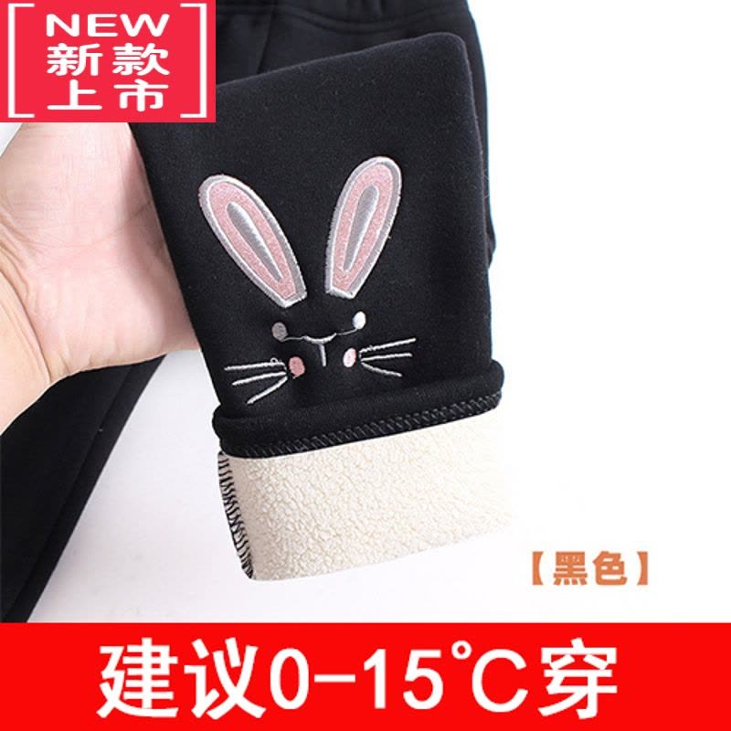 可莉允女童秋冬季打底裤加绒加厚外穿一体绒2021新款裤子修身保暖裤图片