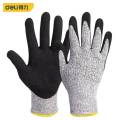 得力工具 DL521041防切割丁腈涂层手套9.5码（新VI）(灰)(付)
