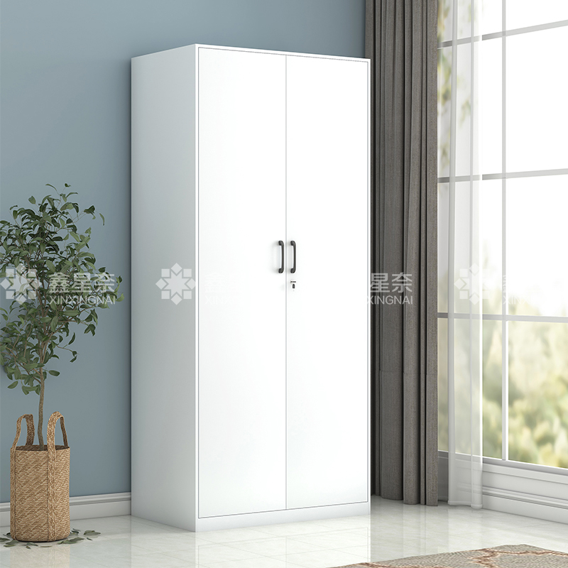 鑫星奈 XXN3110703 阳台柜单门衣柜钢制储物柜铁皮柜 白色双门衣柜800mm宽
