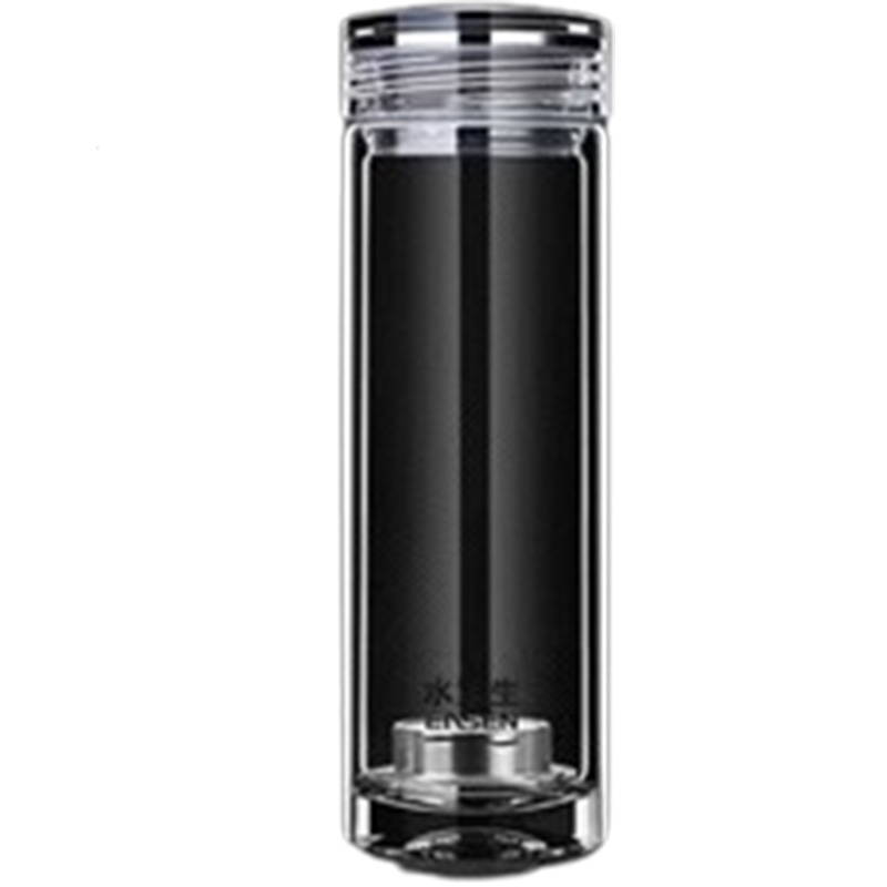 水宜生玻璃杯380ml玻璃通透杯盖弱碱水芯纯钛茶漏G716