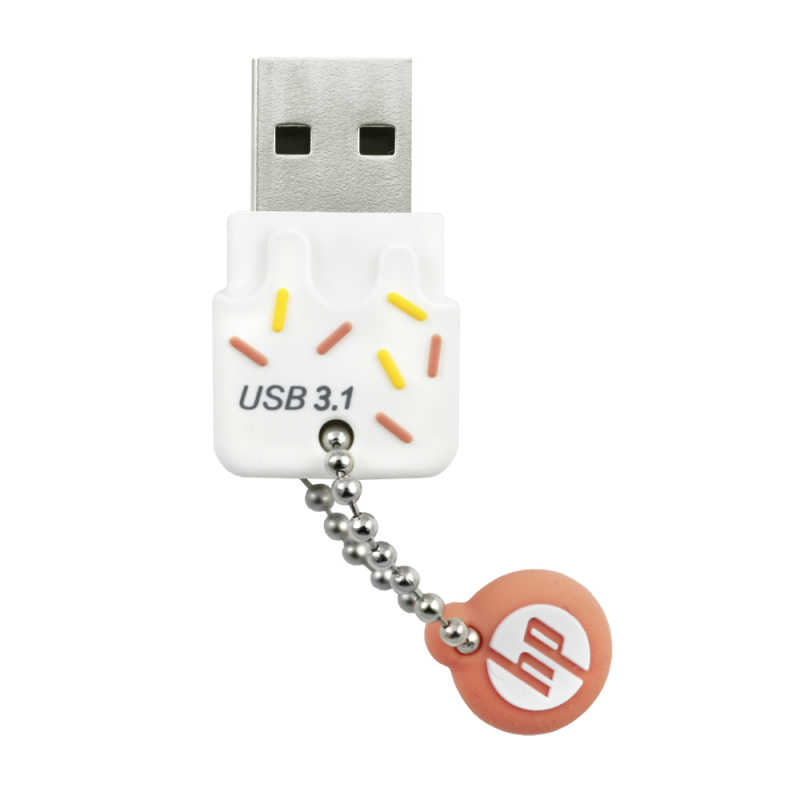 惠普 HP 128GB USB3.1 U盘 x778O暖心橙橘(X778W系列) 高速情侣优盘迷你可爱冰激凌造型