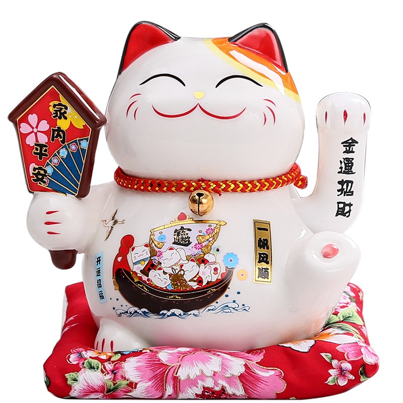 猫小号陶瓷电动摇手自动招手店铺开业送礼家居客厅办公室摆件 三维工匠 6寸摇手金运猫高清大图