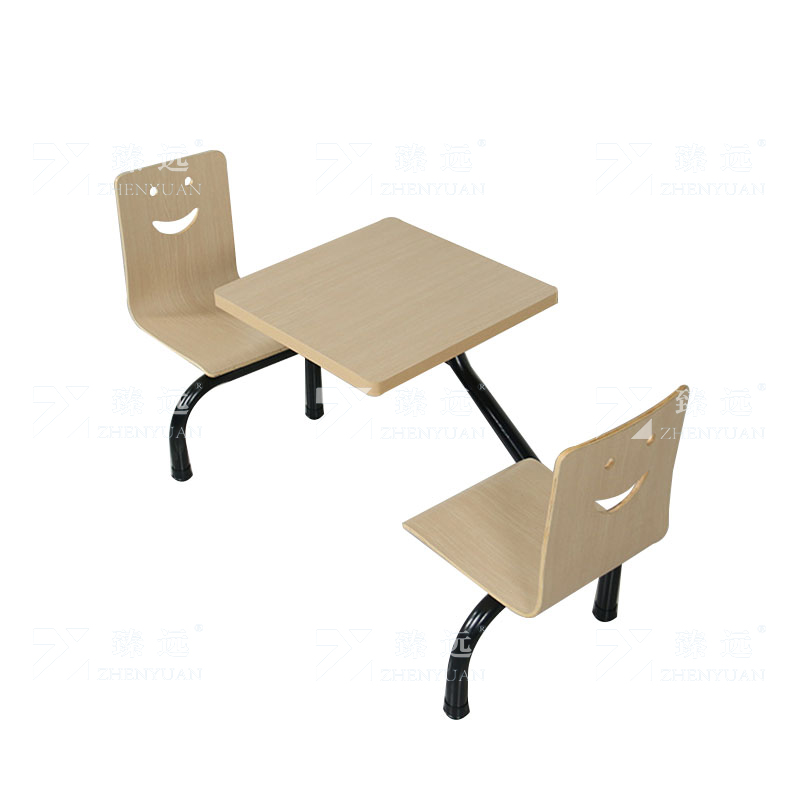 臻远 ZY4040824 连体餐桌椅组合食堂员工餐厅二人位连体餐桌