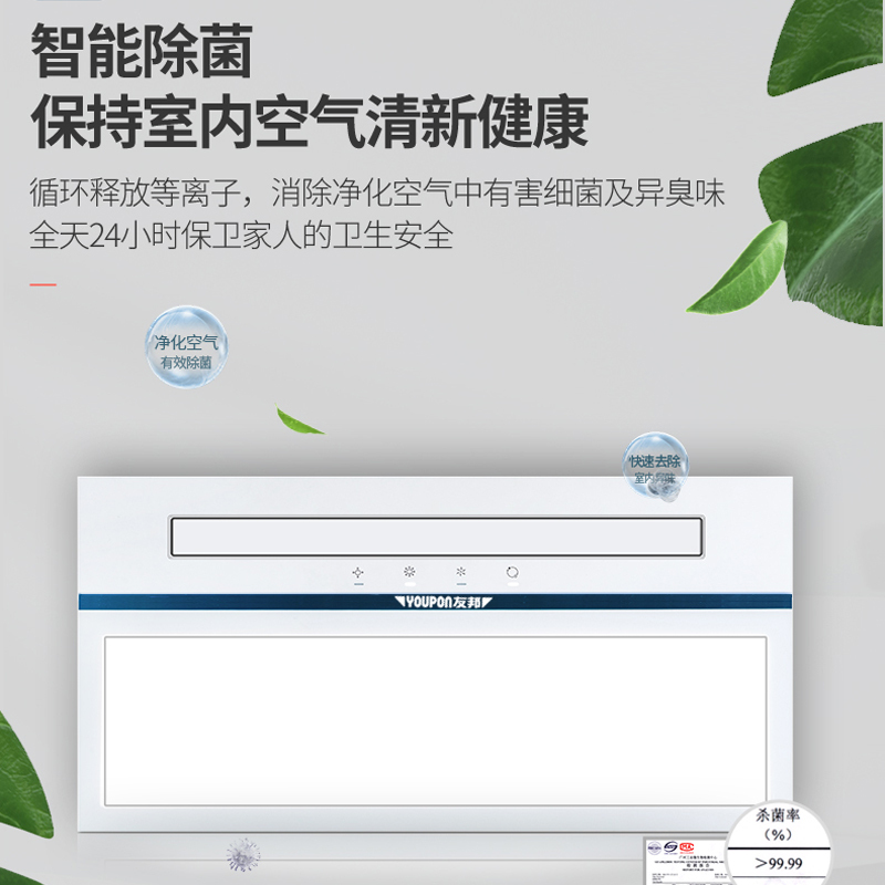 友邦集成吊顶风暖浴霸排气扇照明一体卫生间取暖浴霸灯暖风机浴室DZ008