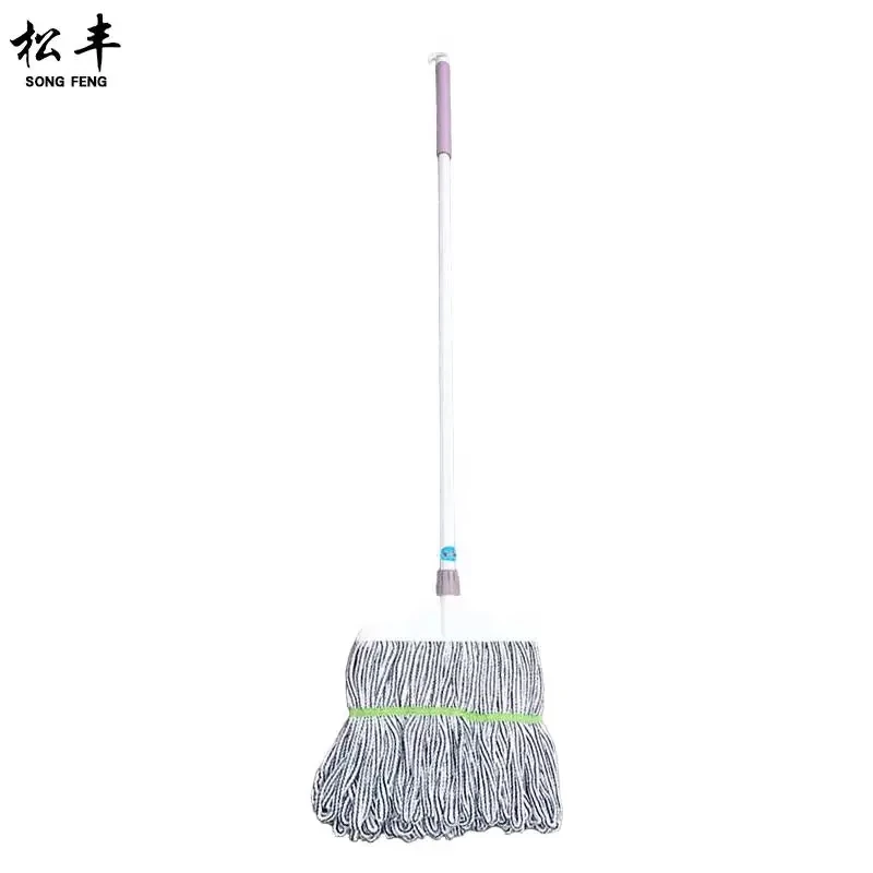 松丰(SONG FENG)不锈钢加长棉线不掉毛拖把墩布干湿两用大号拖布棉拖拖把162cm把