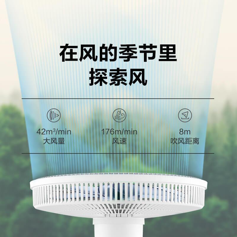 艾美特(AIRMATE)电风扇落地扇家用节能台立式摇头强力大风量学生宿舍办公室风扇 白色五叶遥控款CS40-R34电风扇高清大图