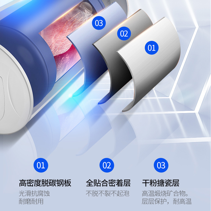 澳柯玛(AUCMA)电热水器储水式60升大容量热水器2100W大功率速热触控按键漏电保护节能50B005D[50L容量]