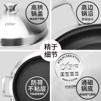 LXBF龙兴宝富24cm平底锅不粘锅煎锅鏊子牛排煎饼锅千层小迷你家用电磁炉燃气灶通用LX-ZJ24-06SM