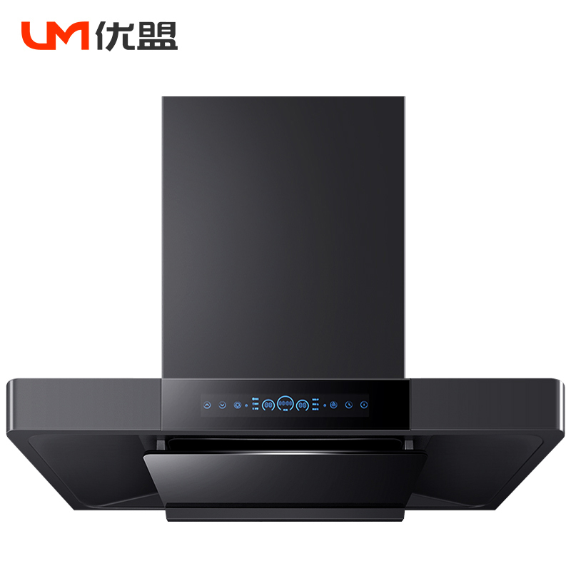 优盟UT109+UZ231A顶吸式抽油烟机家用24立方大风力钢化玻璃油烟机燃气灶烟灶套餐(天然气)