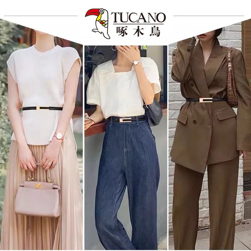 啄木鸟女士式皮带女装细腰带腰间配饰夏天配连衣裙子装饰腰链腰封图片