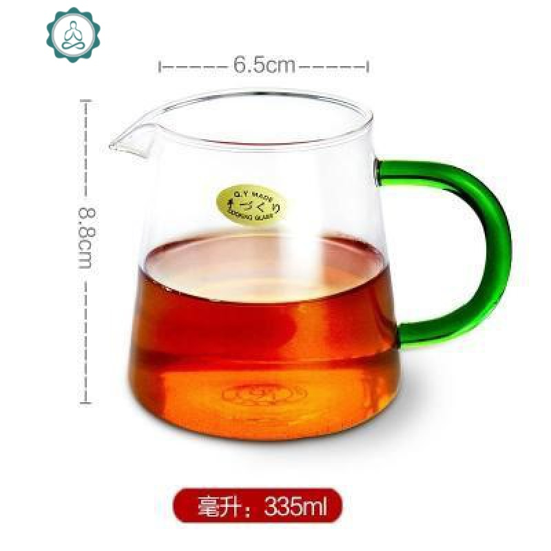 厚方形公杯滤套装茶具玻璃公道茶x器耐热茶漏杯分杯带过功夫加配 封后 圆公杯280+龙头茶漏