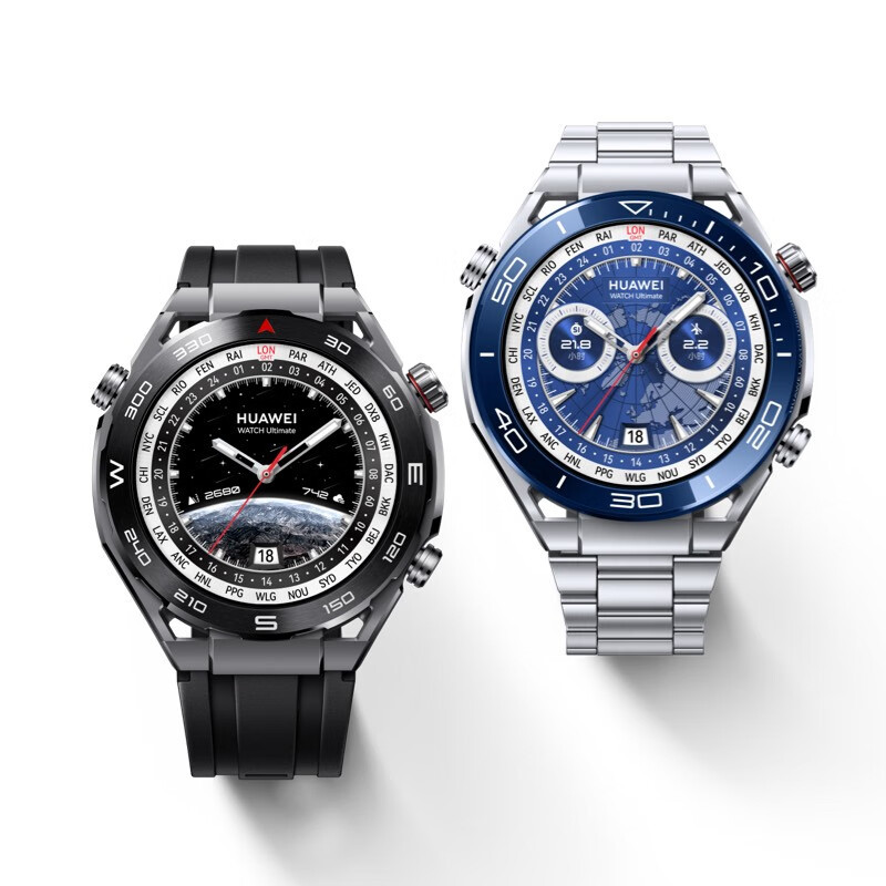 华为(HUAWEI)WATCH Ultimate 黑色丁腈橡胶 48.5mm表盘 双向北斗卫星消息 智能手表