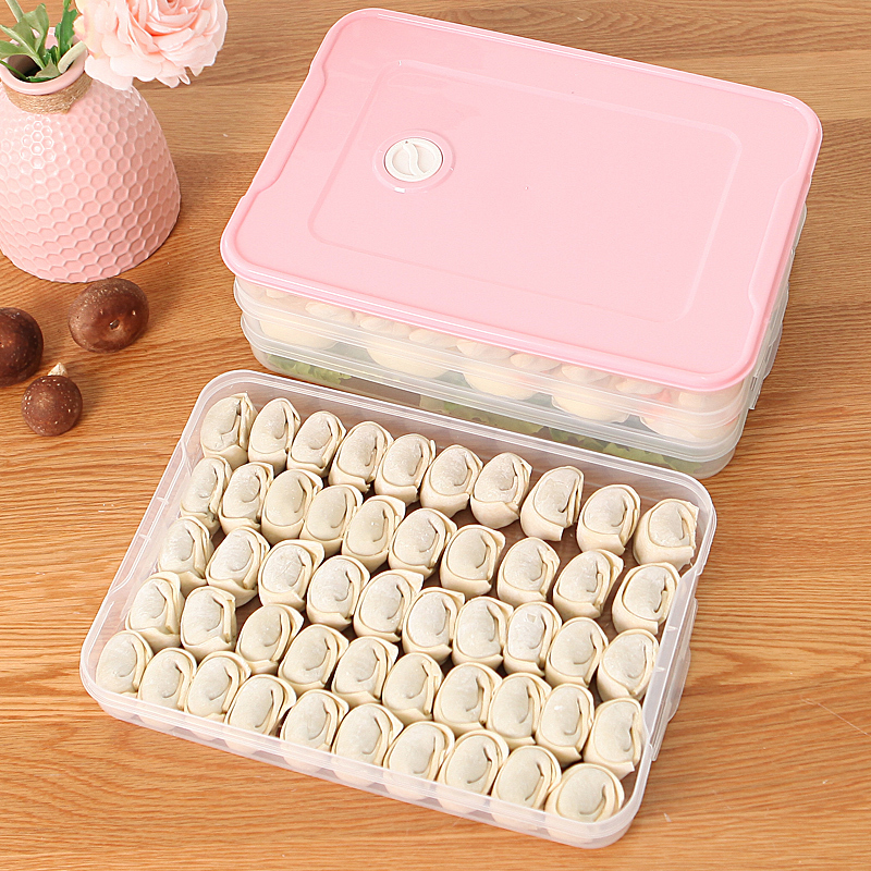 单爱饺子盒冻饺子家用速冻水饺馄饨盒冰箱鸡蛋保鲜收纳盒多层托盘报价