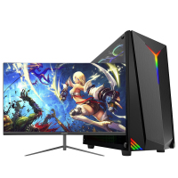 世纪之星 i7级六核E5 2620/AMD Radein游戏独显/8G内存/256G固态+500G机械盘 家用办公商务 游戏电脑 台式机 组装电脑 台式电脑 电脑主机+24英寸全套