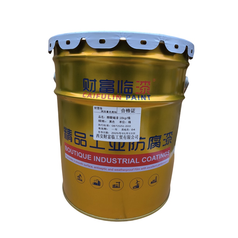 财富临 醇酸磁漆 18kg/桶 黑色 桶高清大图
