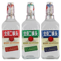 永丰北京二锅头酒 出口型小方瓶 清香型白酒 42度500ml*12瓶 红蓝绿颜色随机发货