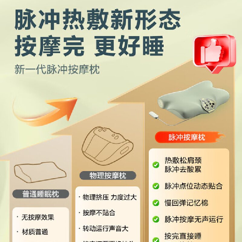 SKG肩颈按摩器P5系列1代橄榄绿脉冲款 智能热敷脉冲按摩 便携护颈缓解疲劳 精准穴位舒适体验高清大图