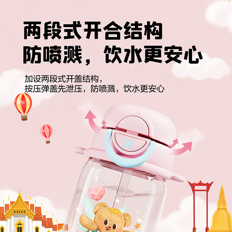 苏泊尔随行双饮塑料杯,芝士黄油小熊/KCP60LM20/KCP60LM23/36/0高清大图