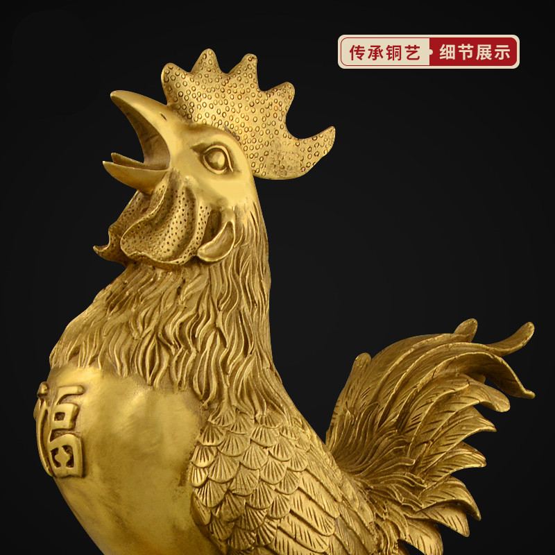 家柏饰(CORATED)铜鸡摆件铜大号公鸡生肖鸡金钱福字鸡家居客厅卧室 10号福字鸡高清大图