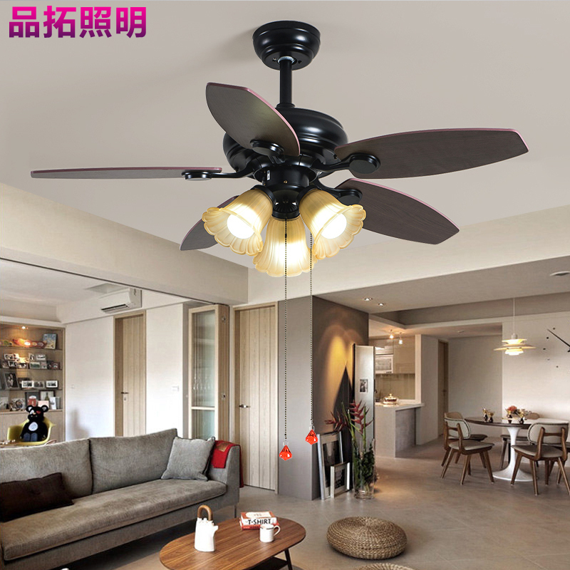 Grevol品拓pintuo风扇灯LED吸顶灯风扇灯吊灯简约现代吸顶灯铁艺客厅餐厅饭厅吊灯具现代北欧风格灯具22M2