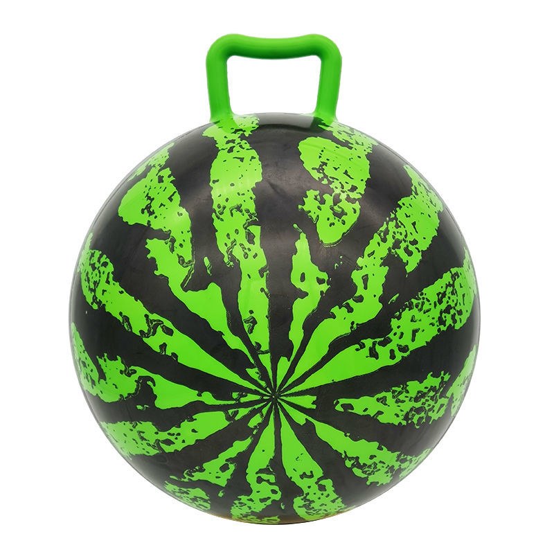 拍拍球幼儿园婴儿球类充气玩具宝宝手柄羊角球 手提西瓜球(放气发货)