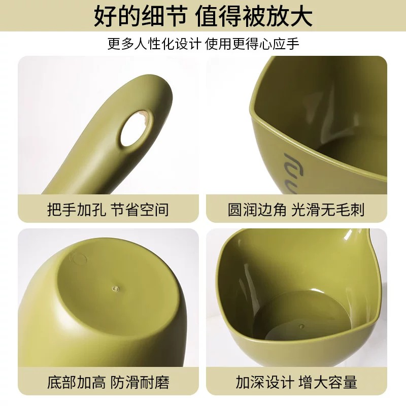 苏宁加厚水瓢大号长柄加深浇菜水舀厨房摔不坏面瓢家用塑料勺2112高清大图