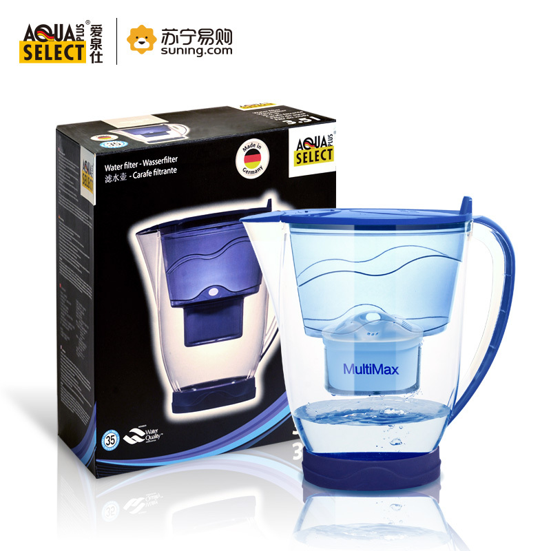 爱泉仕 Aqua Select 净水壶 炫彩白whale-WH 3,5L/升 复合超滤净水壶 滤水无碳粉 3-5人