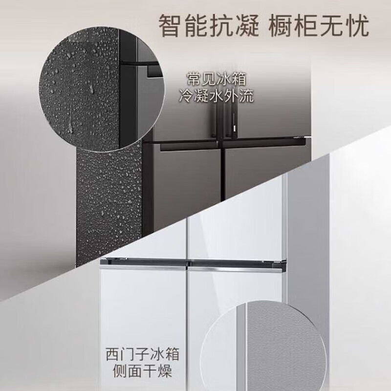西门子十字对开门503升平嵌冰箱大容量存储抗菌净味智能抗冷凝技术三种变温储鲜玻璃面板KC88EA420C高清大图