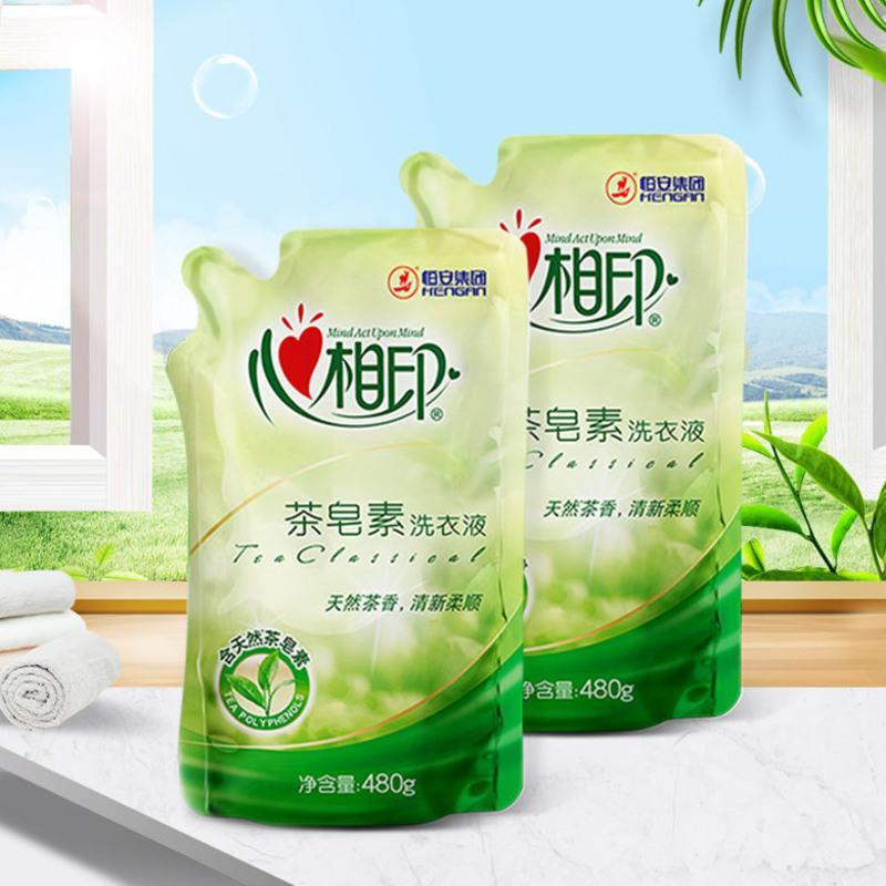 心相印洗衣液天然温和茶皂素家用实惠装持久清香整箱手洗机洗专用 480