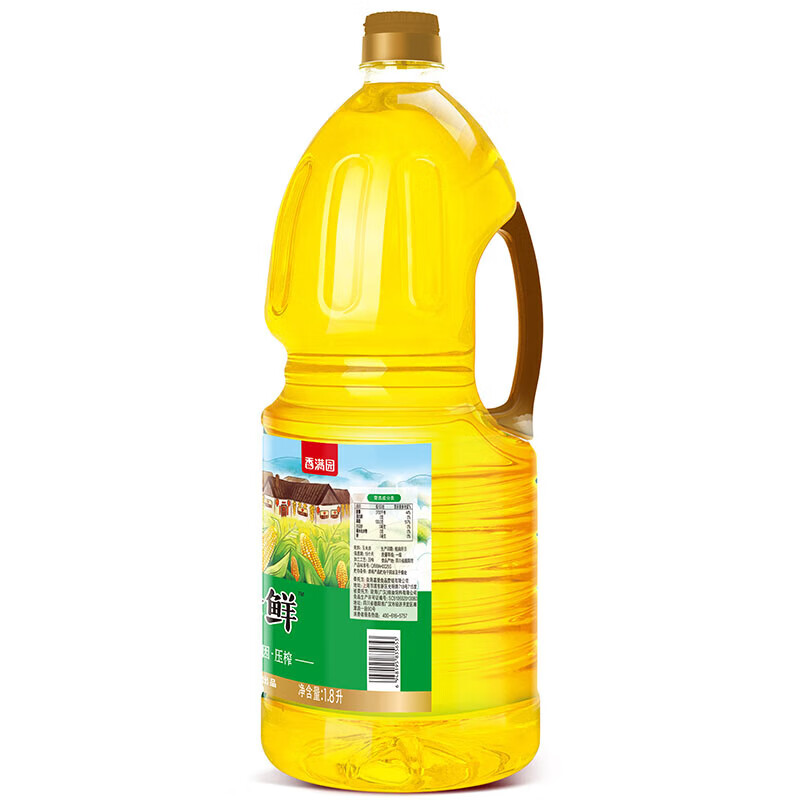 香满园 食用油 农榨珍鲜玉米油1.8L×2礼盒高清大图