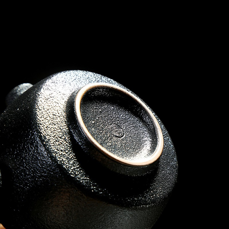 鼎亨黑陶茶壶陶瓷小茶壶单壶日式功夫茶具侧把壶手抓茶壶粗陶小提