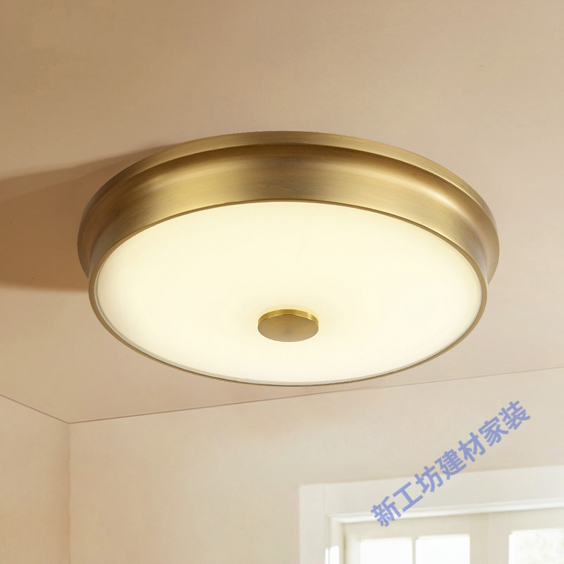 苏宁放心购 美式吸顶灯 阳台玄关主卧室灯房间灯复古客厅灯圆形田园LED吸顶灯高清大图