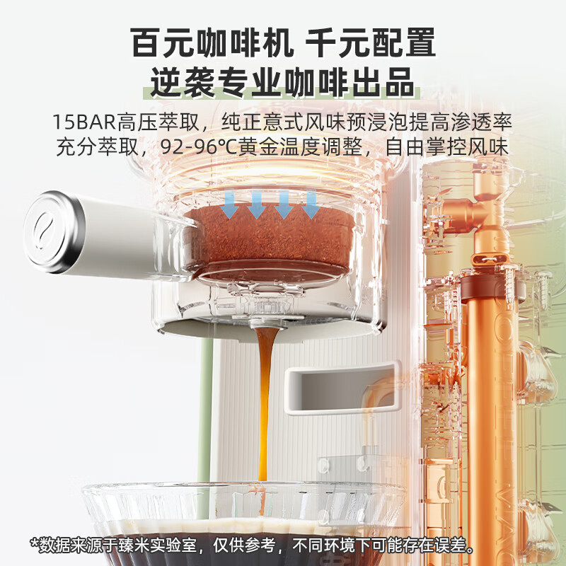 臻米(ZHENMI)咖啡机 意式便携式半自动家用小型迷你浓缩咖啡茶饮机美式咖啡 意式咖啡+胶囊+茶饮三合一小米MI生态链高清大图